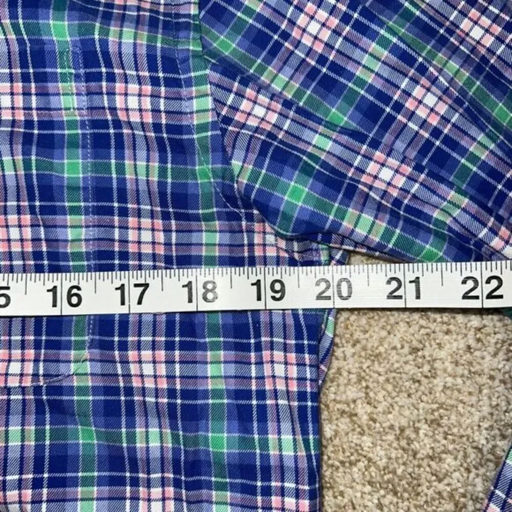 Vineyard Vines Tucker Long Sleeve Blue Pink Plaid Button Down Shirt‎ Size Small